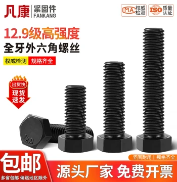Full Thread External Hex Screw, Grade 12.9 Alloy Steel High-Strength Bolt M5-M20