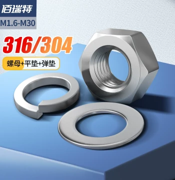 316/304 Stainless Steel Nuts 201 Hex Nuts Grade 8 Caps with Flat and Spring Washers Assortment M2-M30