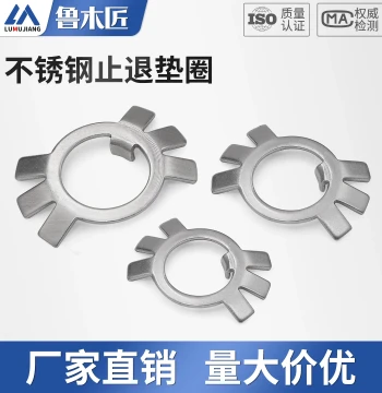 304 Stainless Steel Locking Tab Washer for Round Nuts, Black Iron Six-Claw Lock Plate GB858