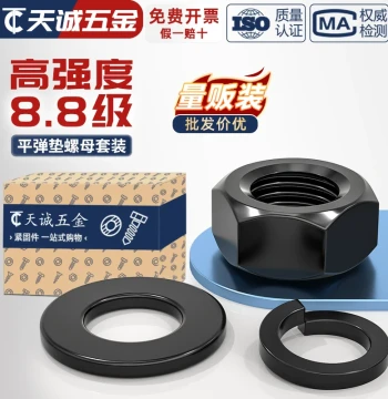 Grade 8.8 High-Strength Hex Nuts with Flat and Spring Washer Sets M2 M3 M4 M5 M6 M8-M30