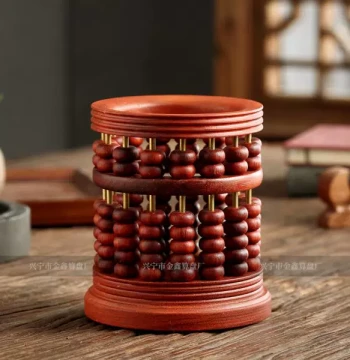 Rosewood Abacus and Retro Brush Holder, Craftsmanship Office Creative Decor, Four Treasures of the Study, Study Room Gift