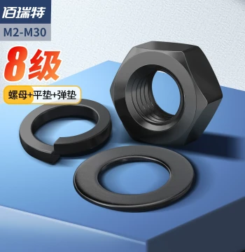 Grade 8.8 Black High-Strength Hex Nut, Washer, Spring Washer, and Screw Cap M2 M3 M4 M5 M6 M8 M10 M18