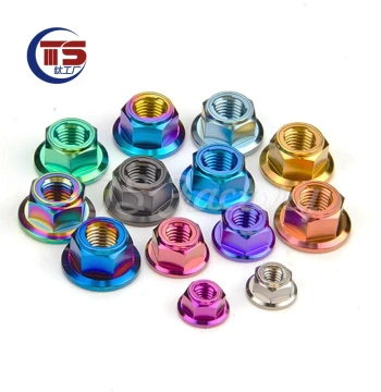 TS Titanium Alloy Flange Lock Nut M5 M6 M8 M10 TC4 with Washer