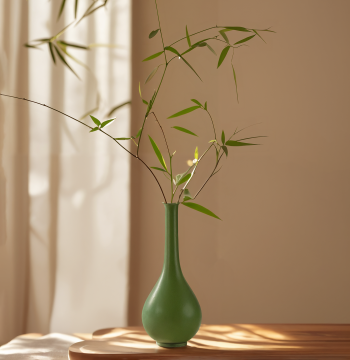 Ceramic Vase Warm Glaze Chinese Zen Style Desktop Display