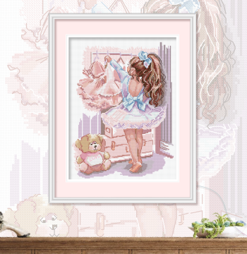 Cross Stitch Kit Ballet Wall Hanging Cotton Thread Easy-to-Stitch