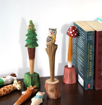 'Ballpoint Pen' Hand-Carved Creative Cute Cartoon Animal Desktop Writing Pen Decorative Ornament, Teacher Gift