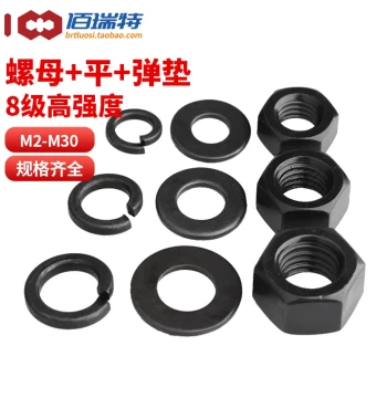 M2 M3 M4 M5 M6 M8 M10 M12 M18 M27-M30 Hex Nut, Flat Washer, and Spring Washer High-Strength Cap Screw Set
