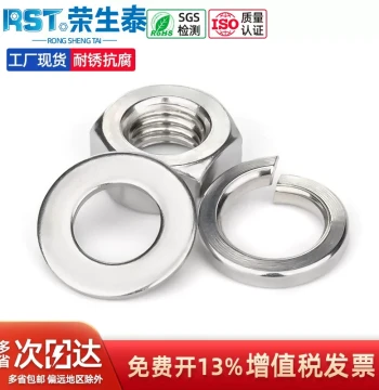 304 Hex Nut, Flat Washer, and Spring Washer Combo Set, Stainless Steel Nut and Washer Assortment M3 M4 M5 M6 M8