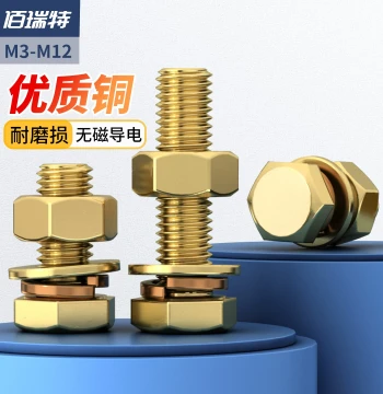 Comprehensive Brass Hex Bolt and Nut Set with Washers - M4, M5, M6, M8, M10, M12