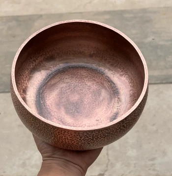Pure Red Copper Tea Wash Basin, Hand-Forged Integrated Water Bowl for Kung Fu Tea Sets, Thickened Design