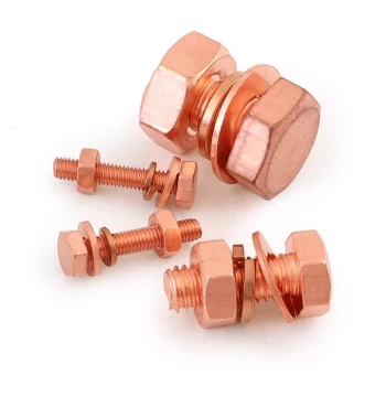 T2 Pure Copper External Hex Screw Kit – Red Copper Conductive Bolts, Nuts, and Washers Set M3-M16