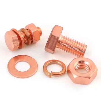 T2 Pure Copper External Hex Screw Kit, Conductive Copper Bolts, Red Copper External Hex Screws, Nuts, and Washers Full Set M3-M16