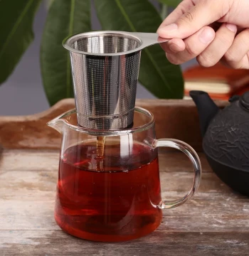 304 Stainless Steel Tea Strainer Tea Set Accessories, Creative Double-Ear Tea Leaf Filter Brewing Device, Artifact Filter Mesh Funnel