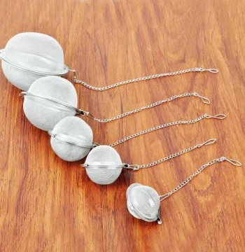 Tennis Ball Shaped Stainless Steel Tea Strainer Teaware Brewing Device Tea Filter Tea Ball Tea Bag Tea Ceremony Accessories Brewing Filter Mesh