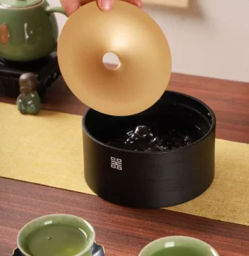 Kung Fu Tea Washer Copper Jian Water Tea Washer Pot with Lid Large Premium Brush Washer Water Wash Water Bowl Tea Residue Pot Tea Set Accessory