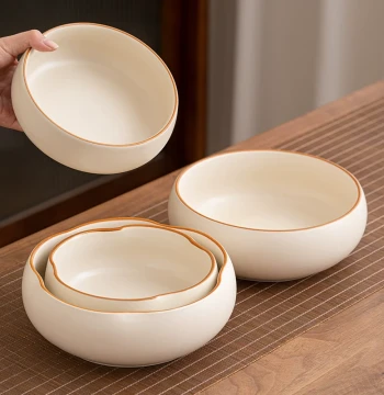 Bean Yellow Ru Kiln Tea Washer Household Ceramic Crackle Water Vessel Washing Teaware Artifact Kung Fu Teaware Accessories Tea Ceremony Parts