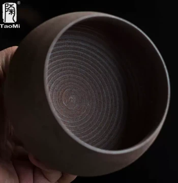 Rapid Home Use Small Rough Pottery Tea Wash, Ceramic Gongfu Tea Set Water Rinse Bowl, Cup Washer, Brush Washer, Tea Ceremony Accessory