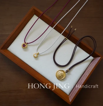 Hongjing Handmade 2.0mm Pearlescent High-Twist Off-White Braided Cord Sweater Chain for Jade and Gold Pendants and Necklaces