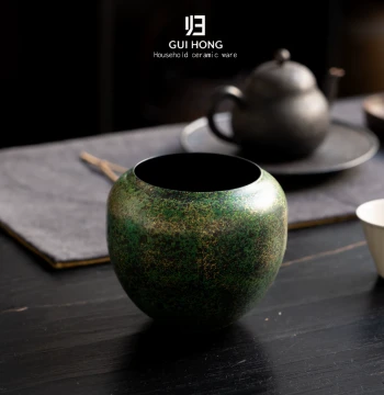 Guihong Premium Tea Washer, Old Iron with Colored Lacquer, Jianzhong Style Tea Residue Bucket, Water Jar, Kung Fu Tea Accessory