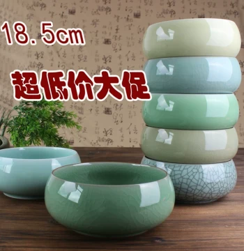 Large Ceramic Tea Washer, Longquan Celadon Gongfu Tea Set Accessory, Six Gentlemen Component, Cup Washer, Water Basin, Brush Washer