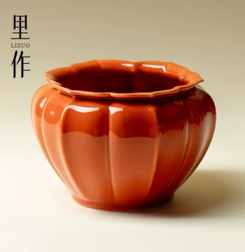 Lizuo Forbidden City Red Jianwater Tea Wash Home High-End Ceramic Dry Soaking Water Pot Tea Residue Jar Kung Fu Tea Ceremony Accessories