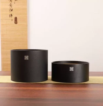 Gongfu Tea Washing Vessel, Copper-Made Jian Shui Tea Washing Jar with Lid, Large High-End Brush Washing Basin, Water Washing Vessel, Water Vessel, Tea Dregs Jar, Tea Set Accessories