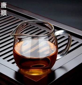 Tangshun Fairness Cup Thickened Heat-Resistant Glass Kung Fu Tea Server with Strainer Set Home Transparent Gongbei Tea Accessory