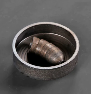 Large Coarse Pottery Tea Washer for Kung Fu Tea Sets, Brush Washer, Water Vessel, Ancient Bronze Gilded Finish