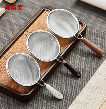 Meisini 304 Stainless Steel Tea Strainer - Fine Mesh Filter with Heat-Resistant Handle, Compatible with Most Fairness Cups