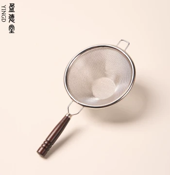 Yingdetang 304 Stainless Steel Tea Strainer with Wood Handle - Tea Leaf Filter Mesh for Fair Cup and Home Tea Set Accessories