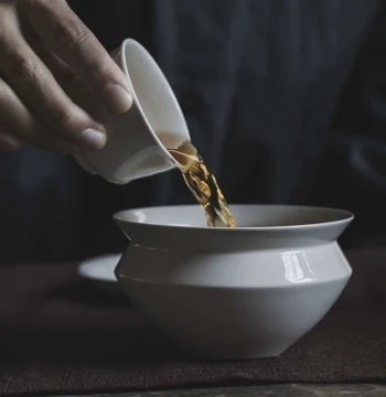 Yuanwu Ceramic Tea Wash Light Luxury High-End Flowing Cloud Tea Dregs Container Plant Ash Jian Shui Water Vessel Water Wash Kung Fu Tea Set Accessories