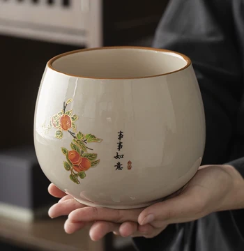 Tea Wash Pot Large Extra Large Water Bowl Kung Fu Brush Wash Tea Set Basin Accessories Ceramic Household Chinese Style Tea Residue Pot