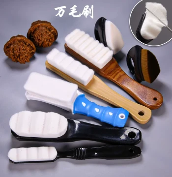 Cultural Play Nano Ten-Thousand Bristle Brush Wave Walnut Vajra Olive Pit Carved Jade Cleaning Patina Maintenance Tool