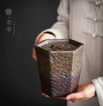 Retro Ceramic Jian Shui (Water Vessel), Chinese Household Kung Fu Tea Set Accessory, Tea Ceremony Component, Teapot Stand, Dry Brewing Tea Table, Tea Residue Container, Tray