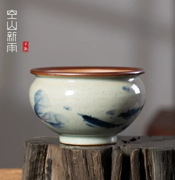 Tea Washer Large Extra Large Household Brush Washer Blue and White Porcelain Ceramic Kung Fu Teaware Accessories Washing Tea Ceremony Parts Water Vessel Water Wash