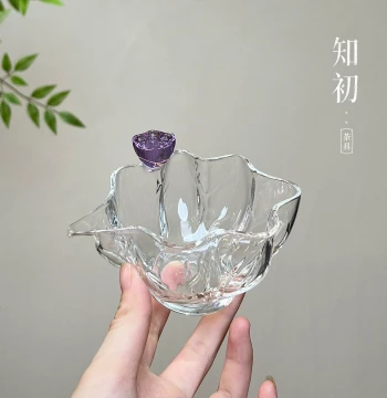 Zhichu Lotus Pod High-Borosilicate Heat-Resistant Glass Fairness Cup, Home Use High-Aesthetic Tea Sea, Uniform Pouring Cup, Tea Divider, Chinese Style Tea Set