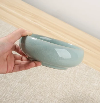 Celadon Tea Washing Basin - Large and Small Water Vessels, Brush Washers, Ge Kiln Tea Ware, Ceramic Accessories for Gongfu Tea Ceremony
