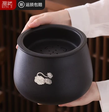 Home Ceramic Tea Washer Tea Waste Jar Large/Small Water Bowl Water Disposal Bin Wastewater Bucket Kung Fu Tea Ceremony Accessories Tea Water Container with Lid