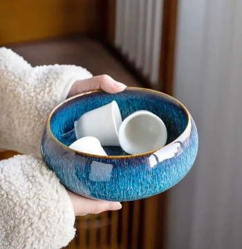 Large Tea Wash Extra Large Brush Wash Water Bowl Water Rinse Tea Bowl Ceramic Kung Fu Tea Set Accessories Tea Ceremony Parts Home Tea Tray