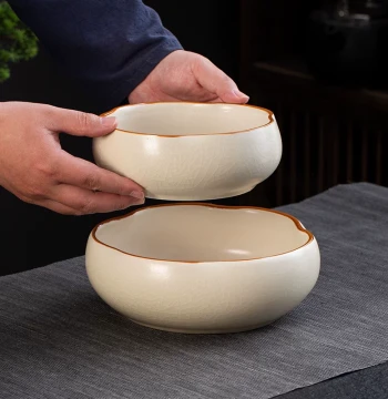 Large Ceramic Tea Wash, Brush Washer, Water Vessel, Cup Washer, Tea Bowl, Kung Fu Tea Set Accessory for Home Use, Tea Cup Container, Water Vessel