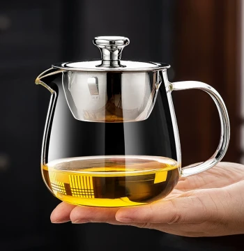 Guanfa Thickened Glass Fairness Cup with Integrated Tea Strainer, Large Heat-Resistant Public Cup for Xiao Qing Gan Brewing and Tea Serving