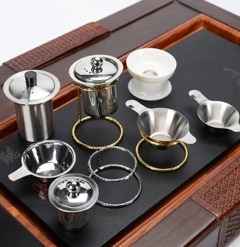 304 Stainless Steel Tea Leaf Filter Base with Creative Stand for Kung Fu Tea Sets, Tea Ceremony Accessory