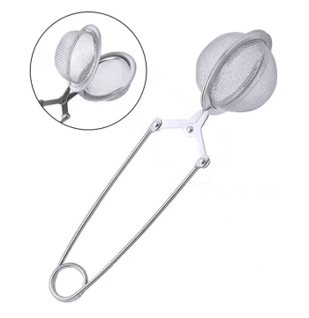 Stainless Steel Tea Ball with Handle, Tea Leaf Filter and Strainer, Seasoning Ball for Brewing, 4.5cm