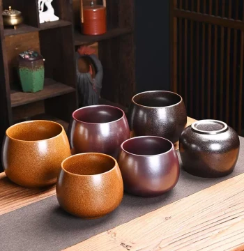 Large Ceramic Tea Dregs Container, Water Bowl, Tea Wash, Ashtray, Kung Fu Style Retro Aesthetic Minimalist Home Tea Wash, Tea Ceremony Accessories