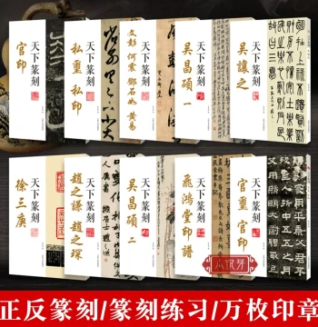 Complete Collection of Seal Carving Under Heaven 10 Volumes Seal Script Calligraphy Seal Rubbings High-Resolution Original Stele Rubbings Ink Tracings with Traditional Chinese Annotations Official and Private Seals Feihongtang Seal Rubbings Wu Changshuo X