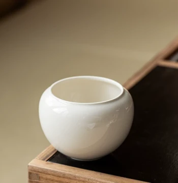 Plant Ash Glaze Ceramic Rounded Tea Residue Jar Tea Wash Light Luxury High-End Water Wash Water Bowl Kung Fu Tea Set Tea Ceremony Accessories