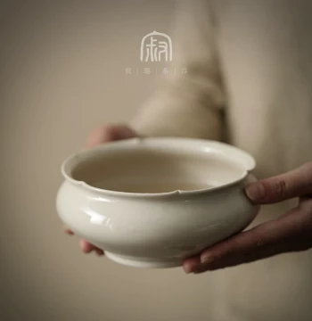 Jiyi Plant Ash Tea Wash, Jian Shui, Folded Waist Round Mouth Large Brush Washer, Cup Washer, Water Basin, Ceramic Kung Fu Tea Set Accessories
