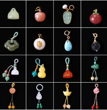 Natural Jade Small Drop Accessories for DIY Beaded Bracelets, Hetian Jade, Agate Dangle Beads, Pendant Charms