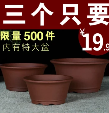 Yixing Zisha Succulent Bonsai Pot Balcony Small Hanging Orchid Flower Pot Minimalist Pothos Green Plant Clay Pot Ceramic Clearance Special Offer
