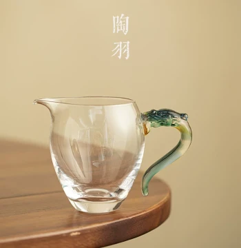High Borosilicate Glass Colorful Dragon-Shaped Fairness Cup, Home Use Heat-Resistant Tea Sea Pitcher, Premium Kung Fu Tea Distributor